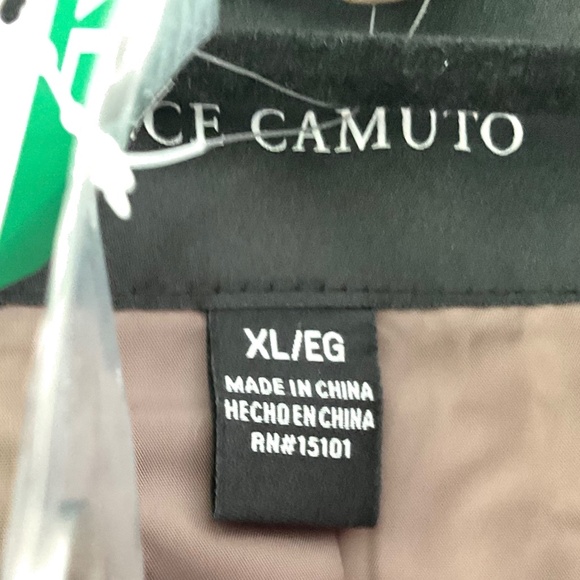 NWT Vince Camuto Faux Leather Trench Coat Tan Croc Embossed  Maxi Jacket Size XL - Picture 2 of 14